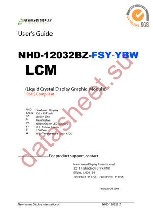 NHD-12032BZ-FSY-YBW datasheet  